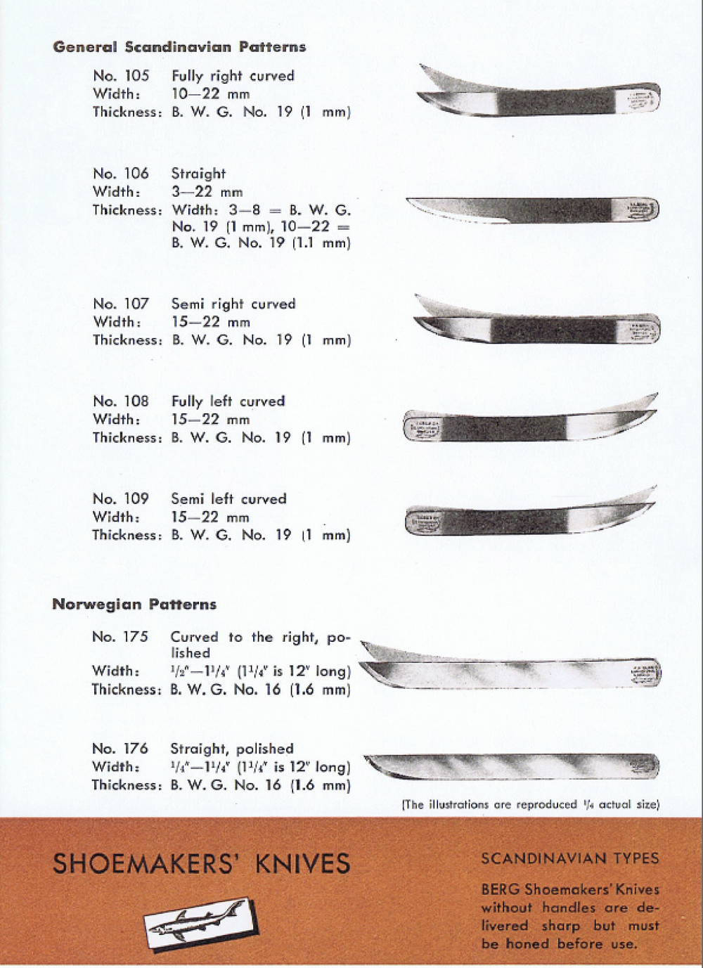 N.105 Shoemaker's Knife by E.A. Berg — Shoemakers' Toolmakers